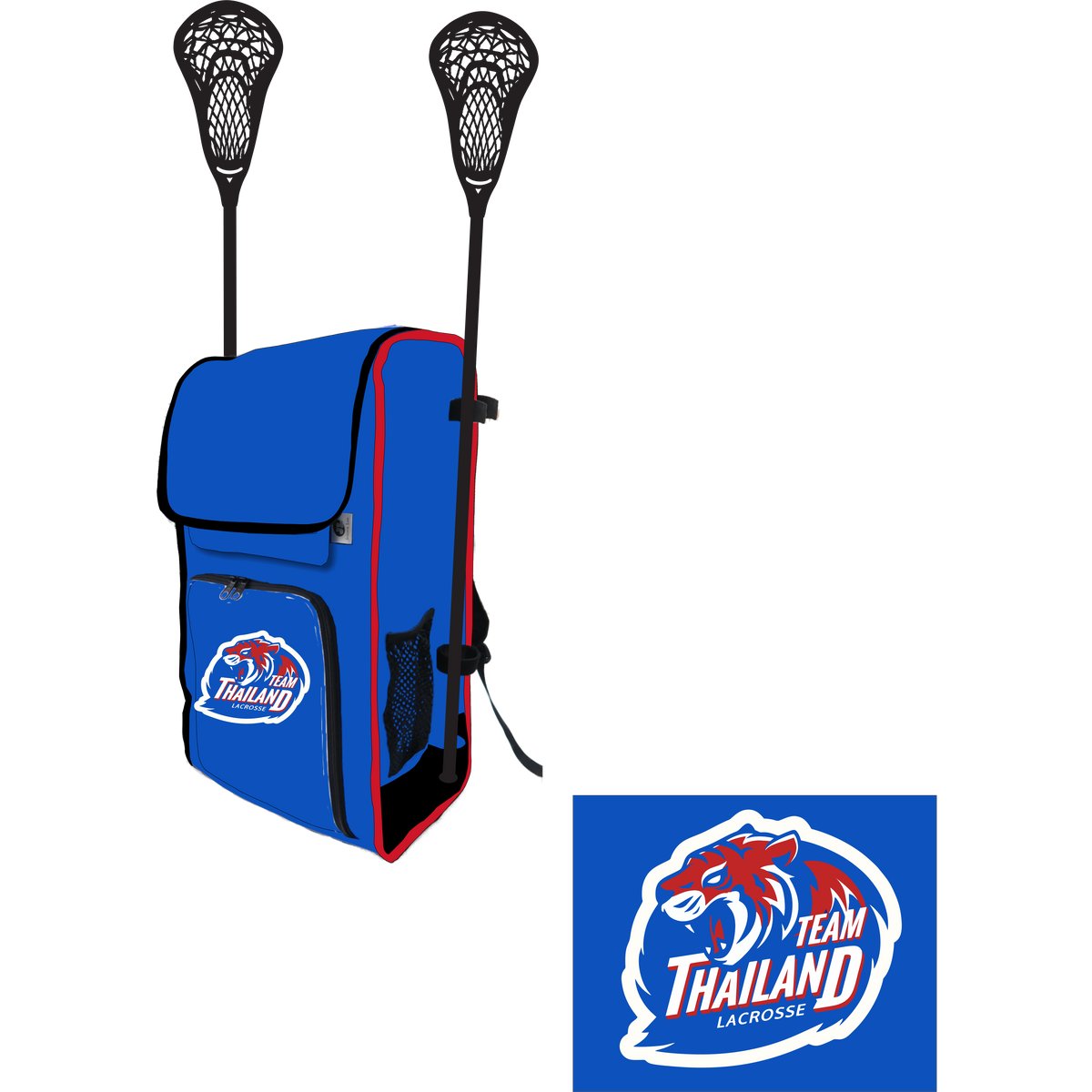 Thailand Lacrosse Side Lacrosse Stick Holder Large Backpack