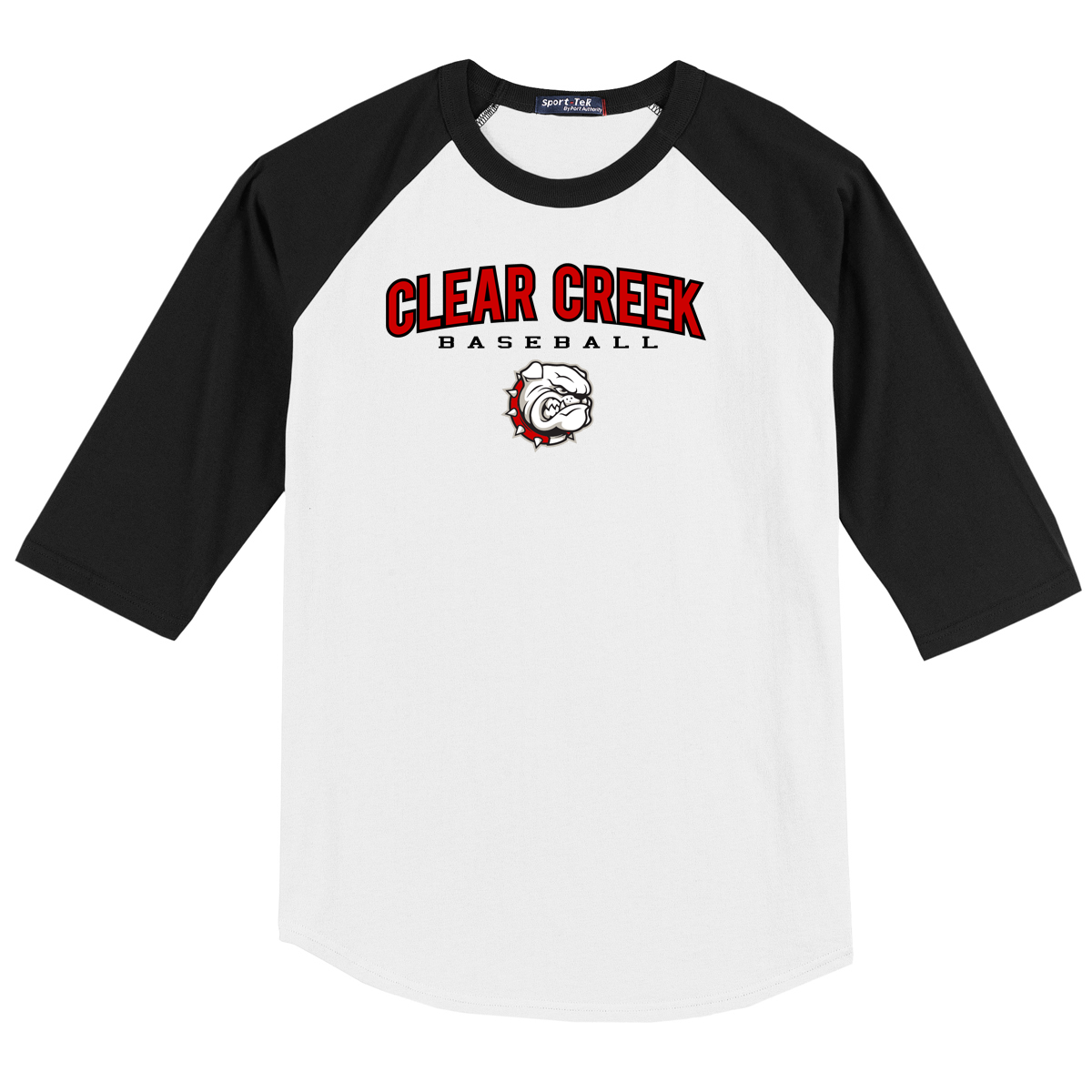 Clear Creek Bulldog Baseball  3/4 Sleeve Baseball Shirt