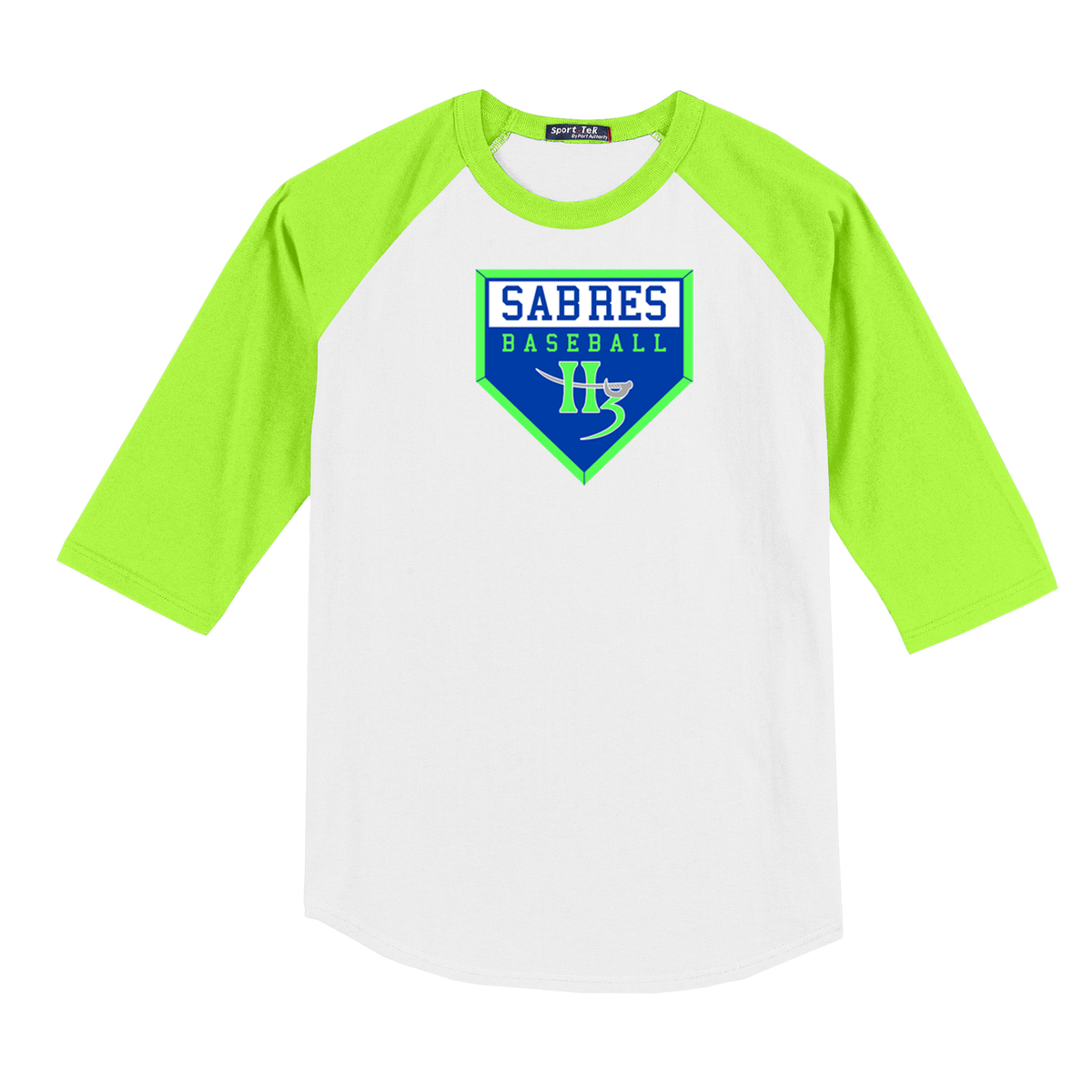 H3 Sabres Baseball  3/4 Sleeve Baseball Shirt
