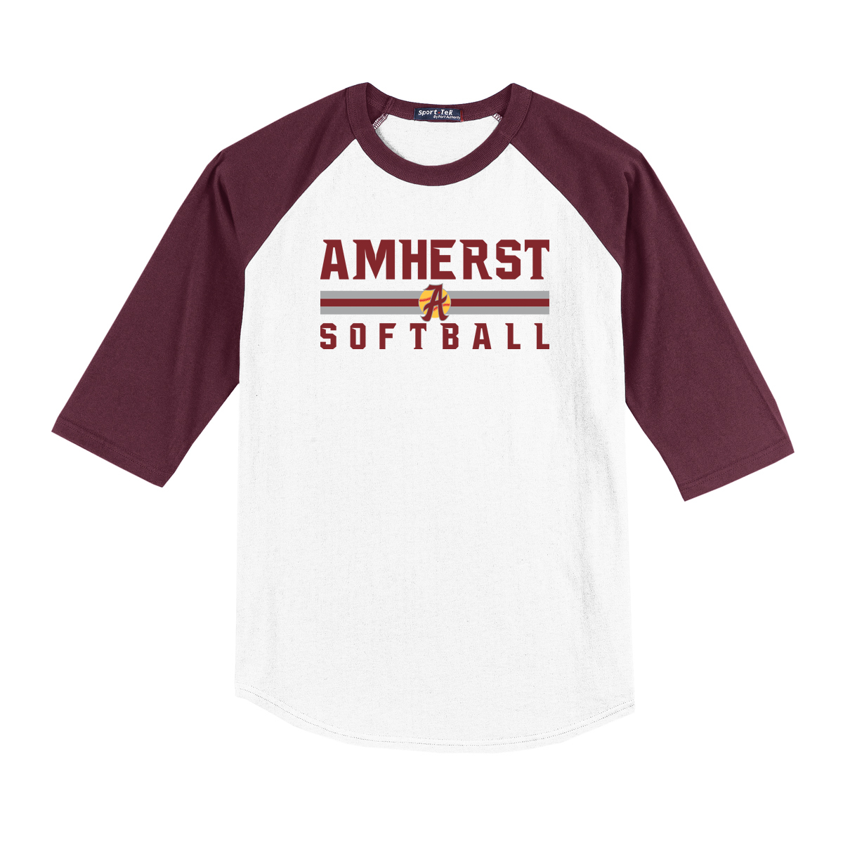 Amherst Softball  3/4 Sleeve Baseball Shirt