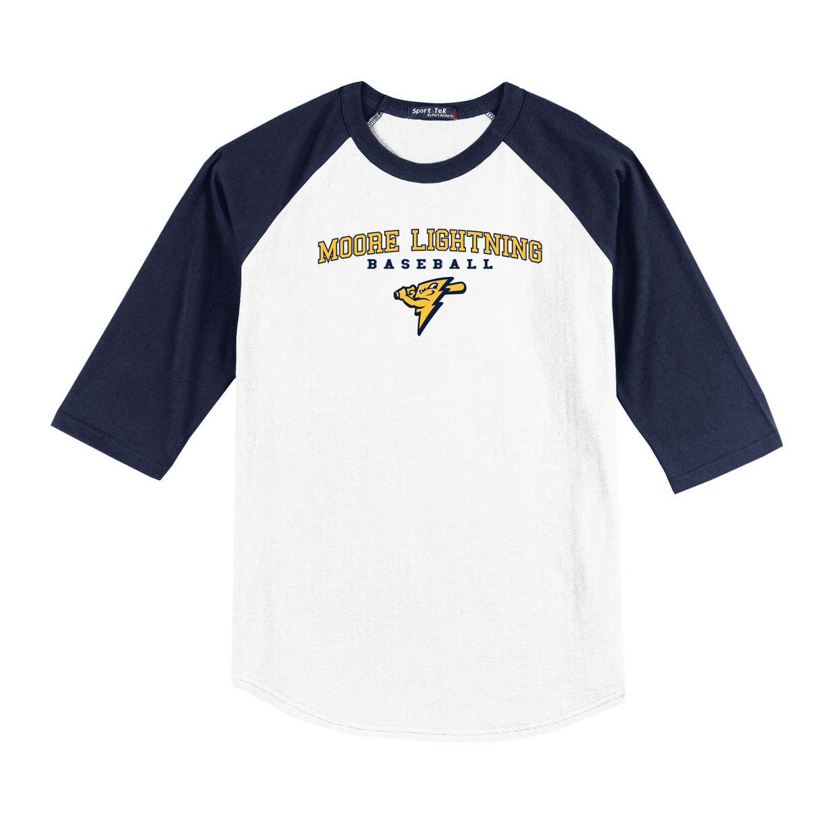 Moore Lightning Baseball  3/4 Sleeve Baseball Shirt