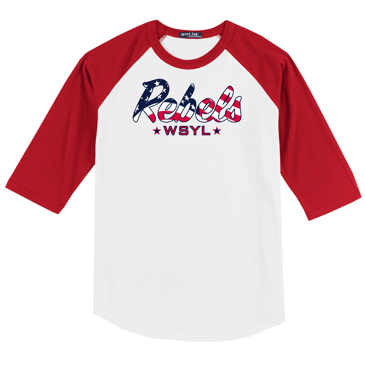 Rebels World Series Youth League 3/4 Sleeve Baseball Shirt