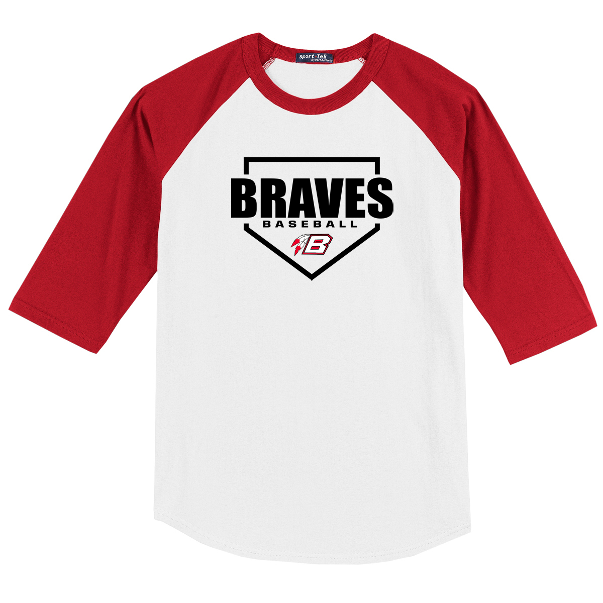 Braves Youth Baseball 3/4 Sleeve Baseball Shirt