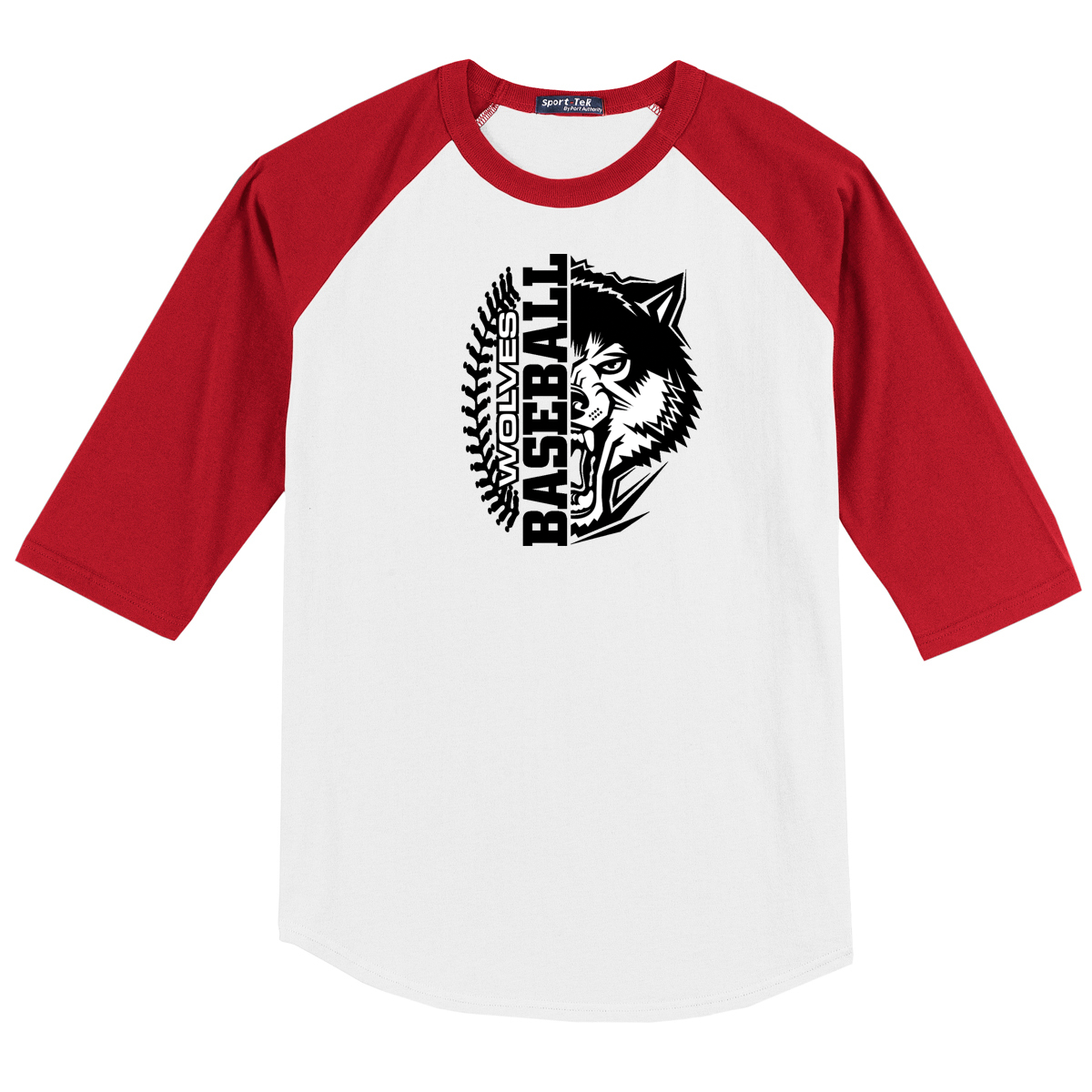 Wolves Baseball  3/4 Sleeve Baseball Shirt