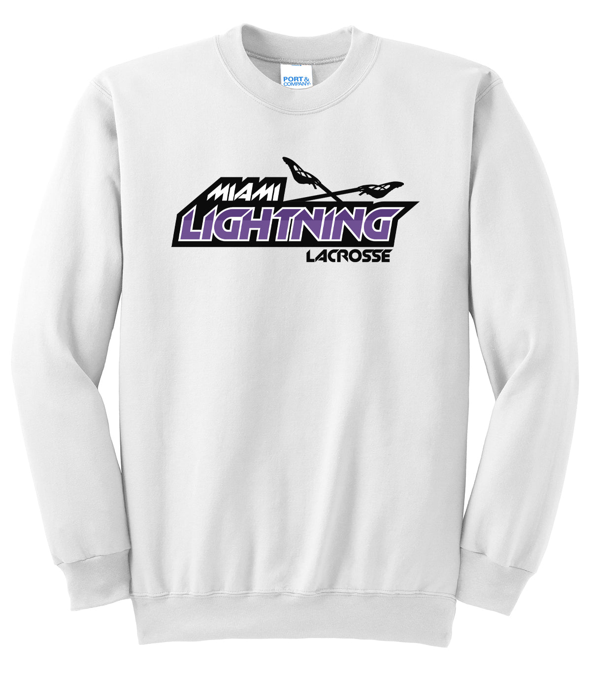 Miami Lightning White Crew Neck Sweatshirt