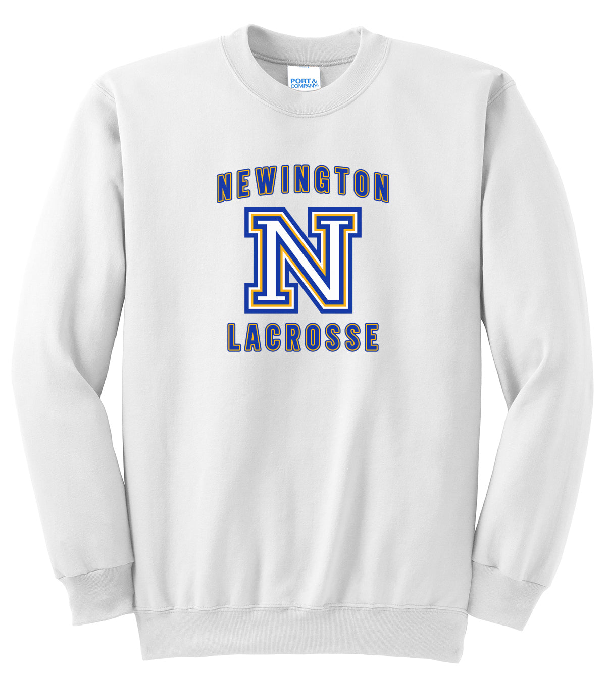 Newington Lacrosse White Crew Neck Sweatshirt