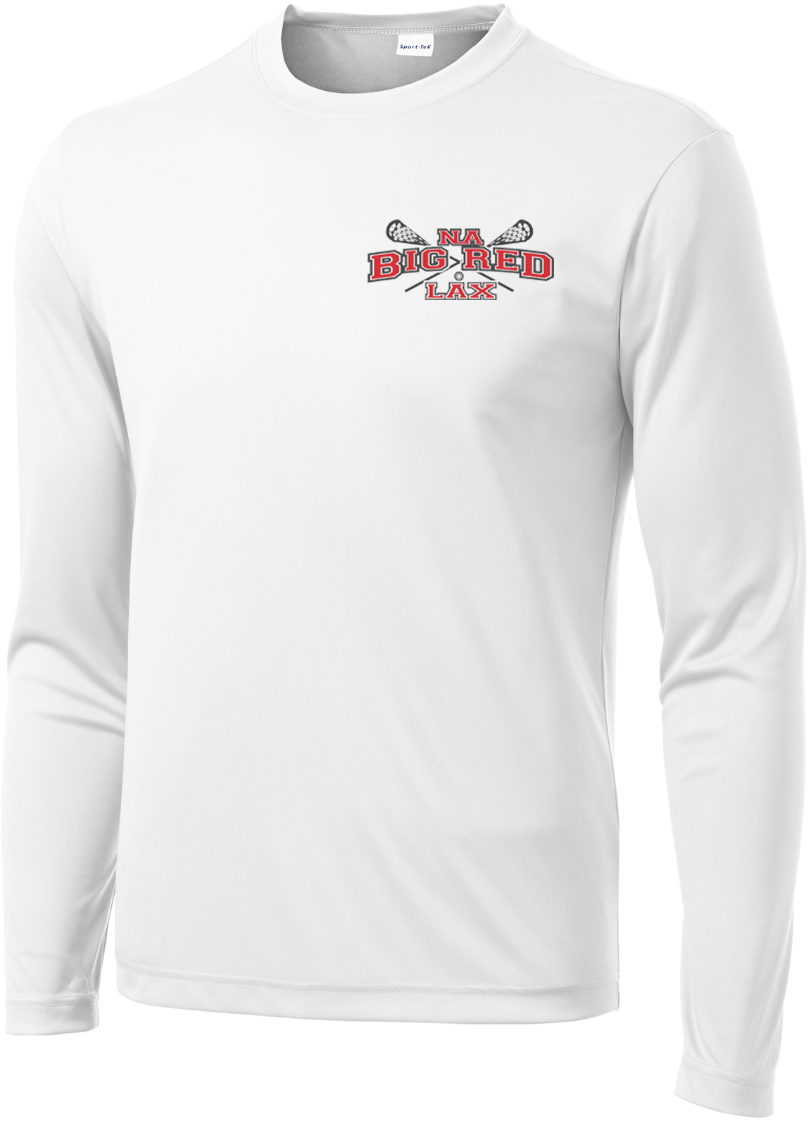 NA Big Red Lax Men's White Long Sleeve Performance Shirt