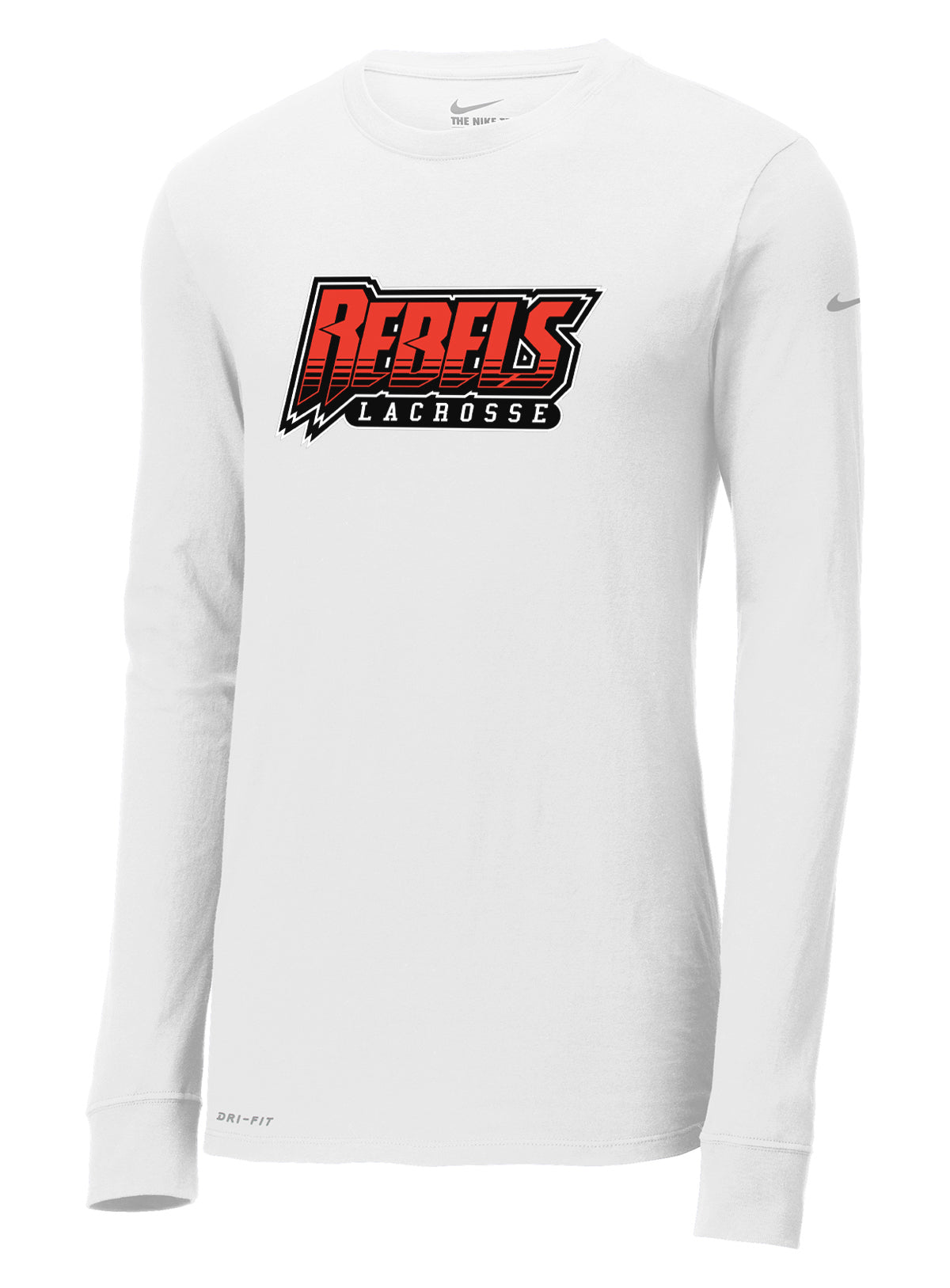 Rebels Lacrosse White Nike Dri-FIT Long Sleeve Tee