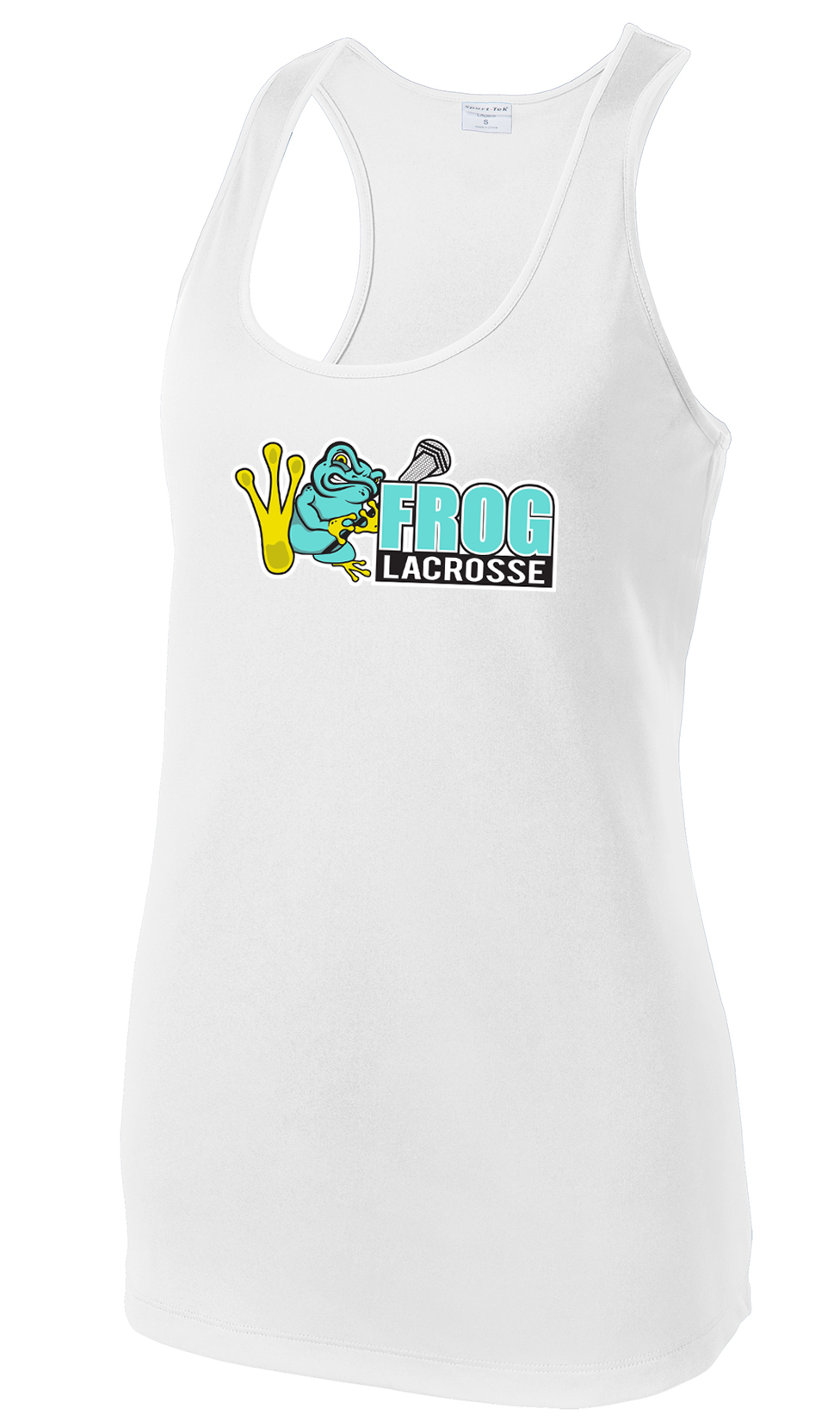 Frog Girls Lacrosse Women's White Racerback Tank