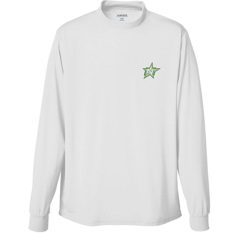 Northstar Baseball White Long Sleeve Performance Turtleneck: Star Logo
