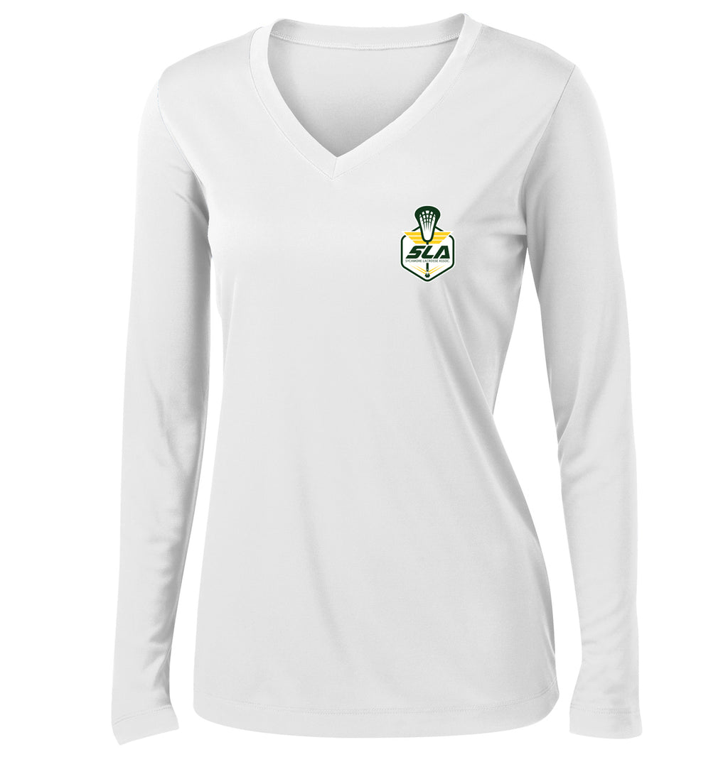 Sycamore Lacrosse Association Women's White Long Sleeve Performance Shirt