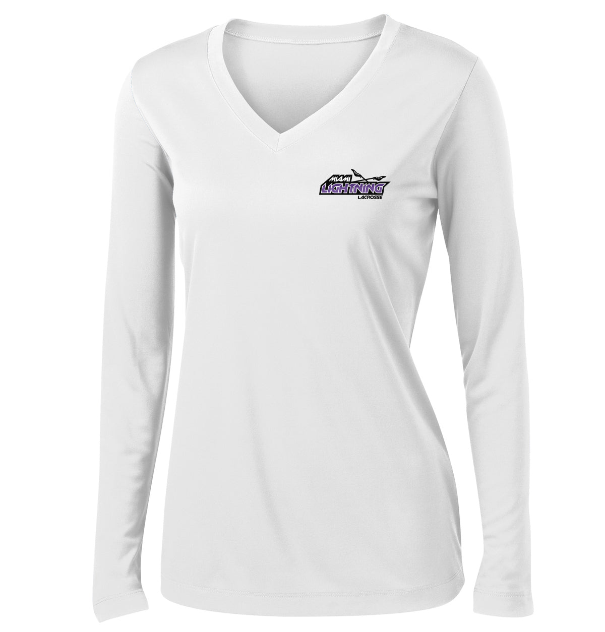 Miami Lightning Women's White Long Sleeve Performance Shirt