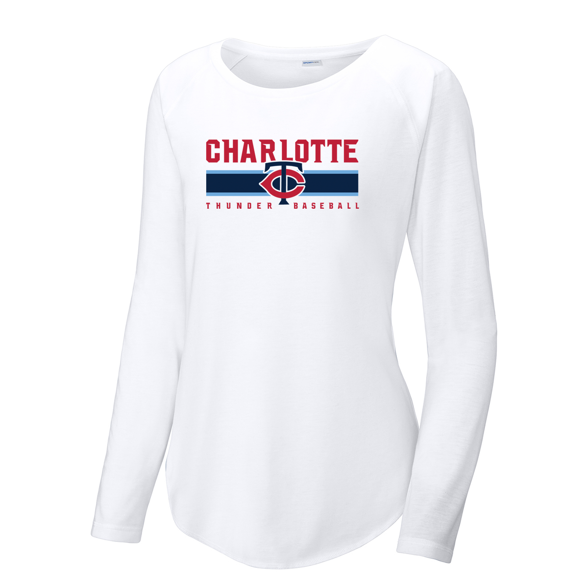 Charlotte Thunder Baseball  Women's Raglan Long Sleeve CottonTouch
