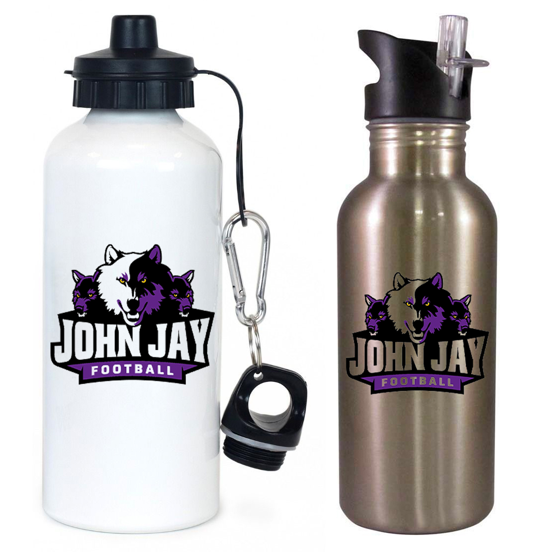 John Jay Wolves Football Team Water Bottle