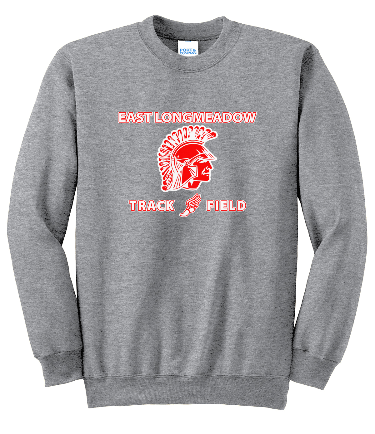 East Longmeadow Track and Field Athletic Heather Crew Neck Sweater