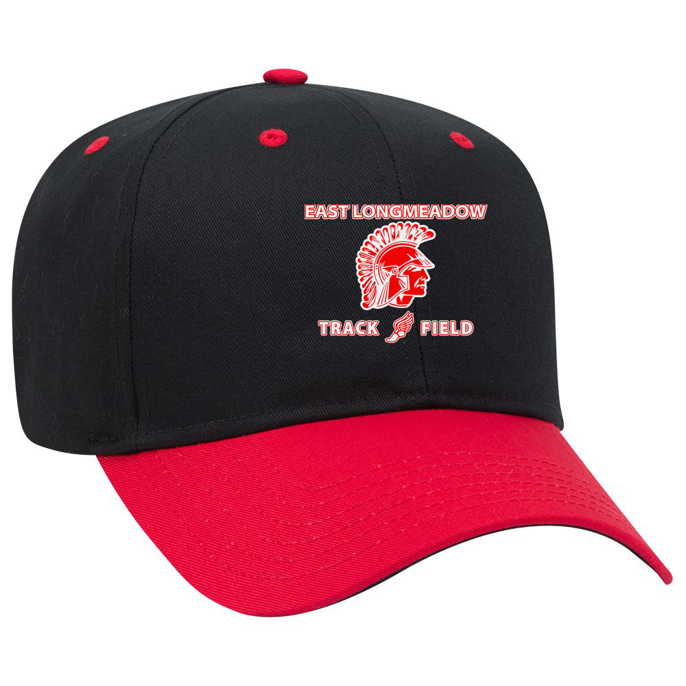East Longmeadow Track and Field Black/Red Cap