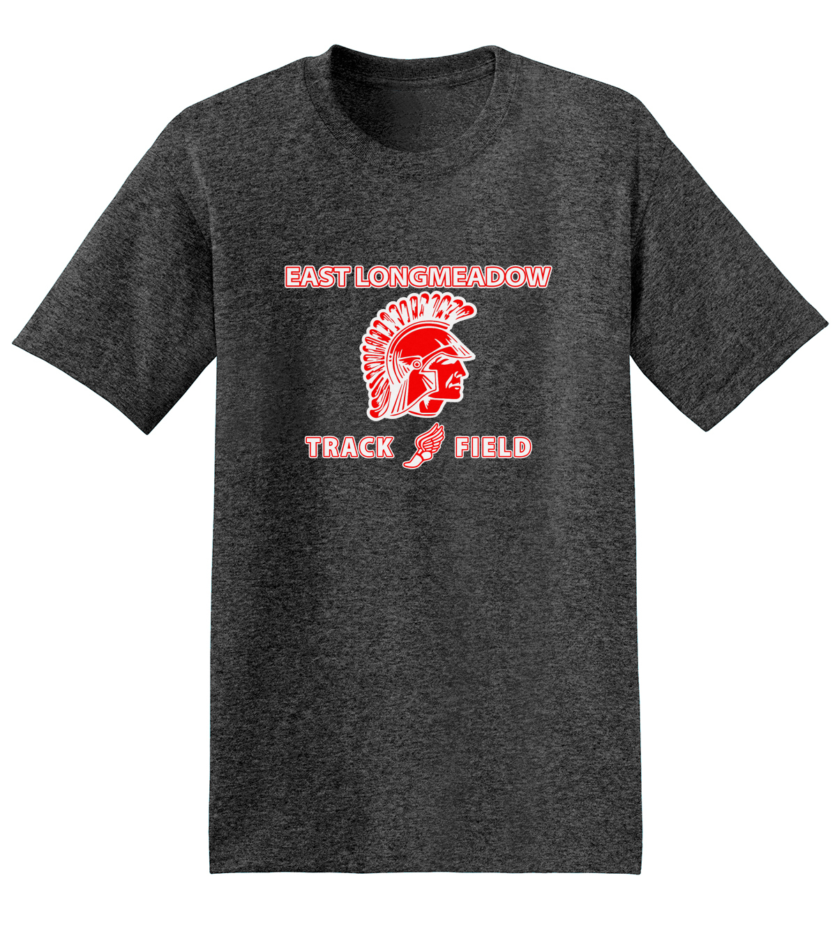 East Longmeadow Track and Field Charcoal Heather T-Shirt