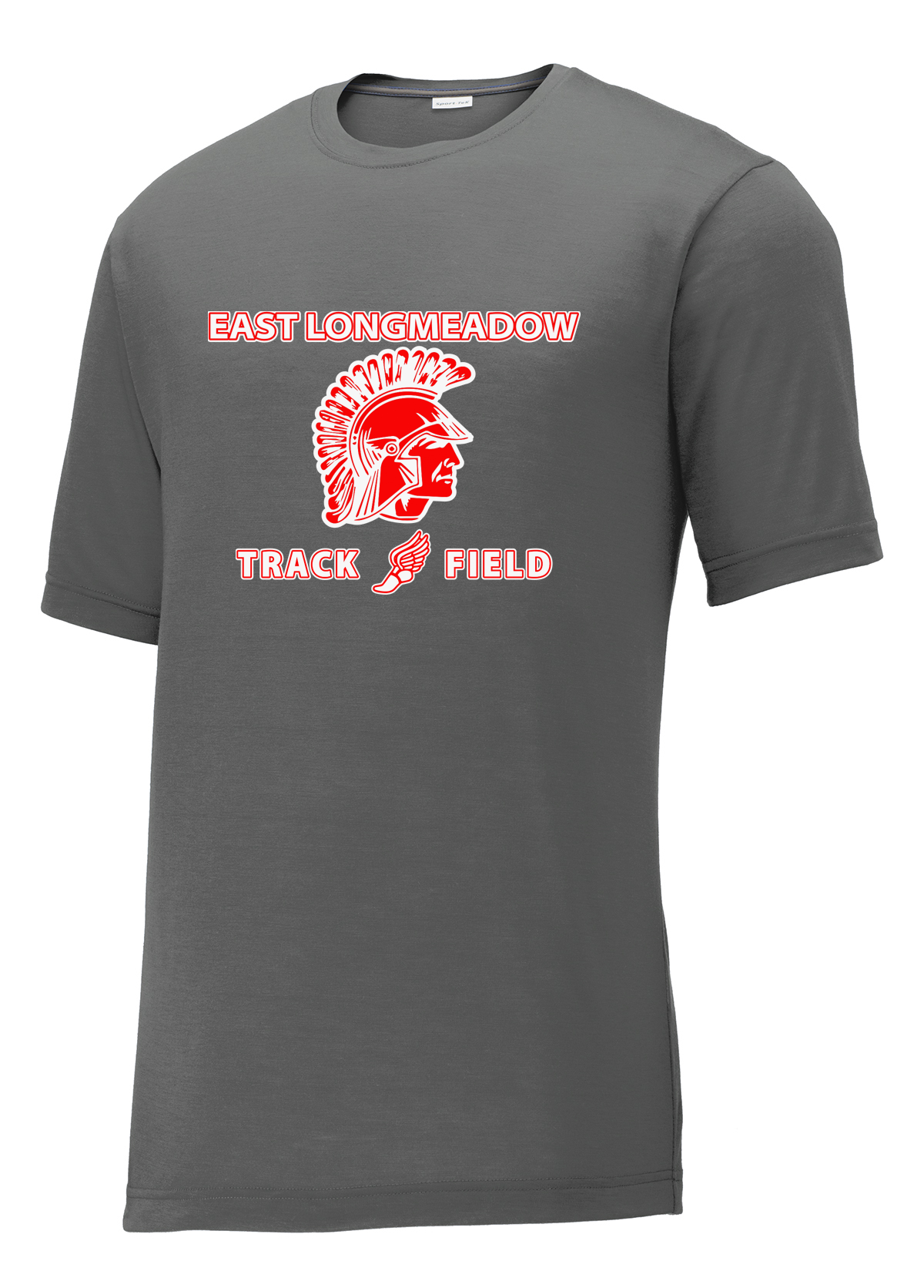 East Longmeadow Track and Field Smoke Grey CottonTouch Performance T-Shirt