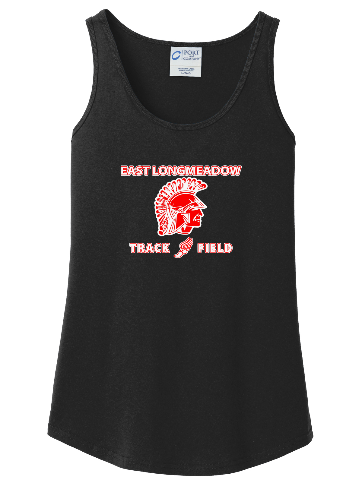 East Longmeadow Track and Field Women's Black Tank Top
