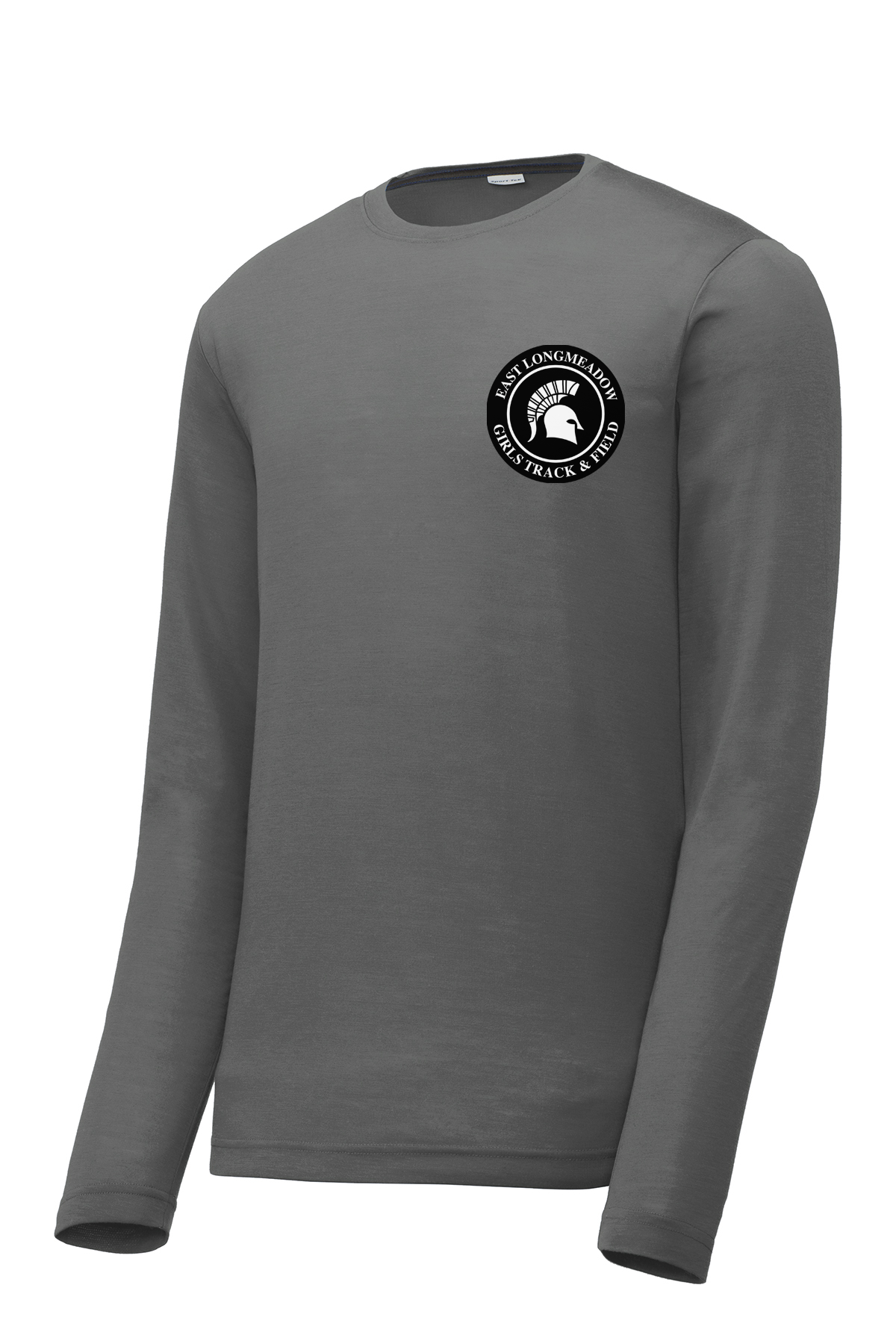 East Longmeadow Girls Track - Men's Long-Sleeve CottonTouch Performance Shirt (Grey)