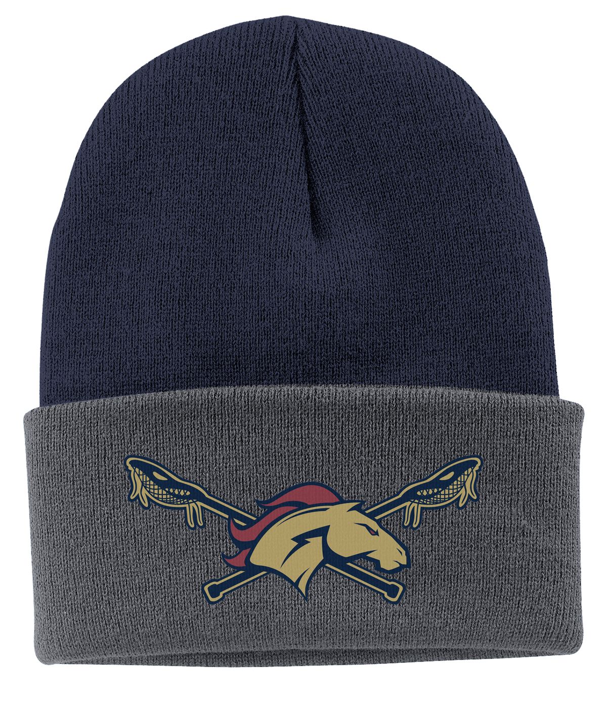 Herriman Lacrosse Navy/Oxford Knit Beanie