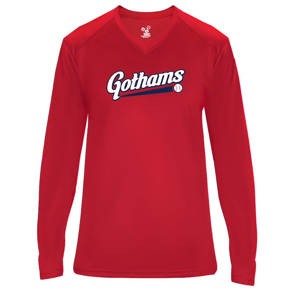 NY Gothams Baseball Women's Softlock V-Neck Long SLeeve